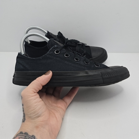 Converse | Chuck Taylor's All-Star triple black canvas low-top sneakers | WMS 6 - Picture 2 of 11
